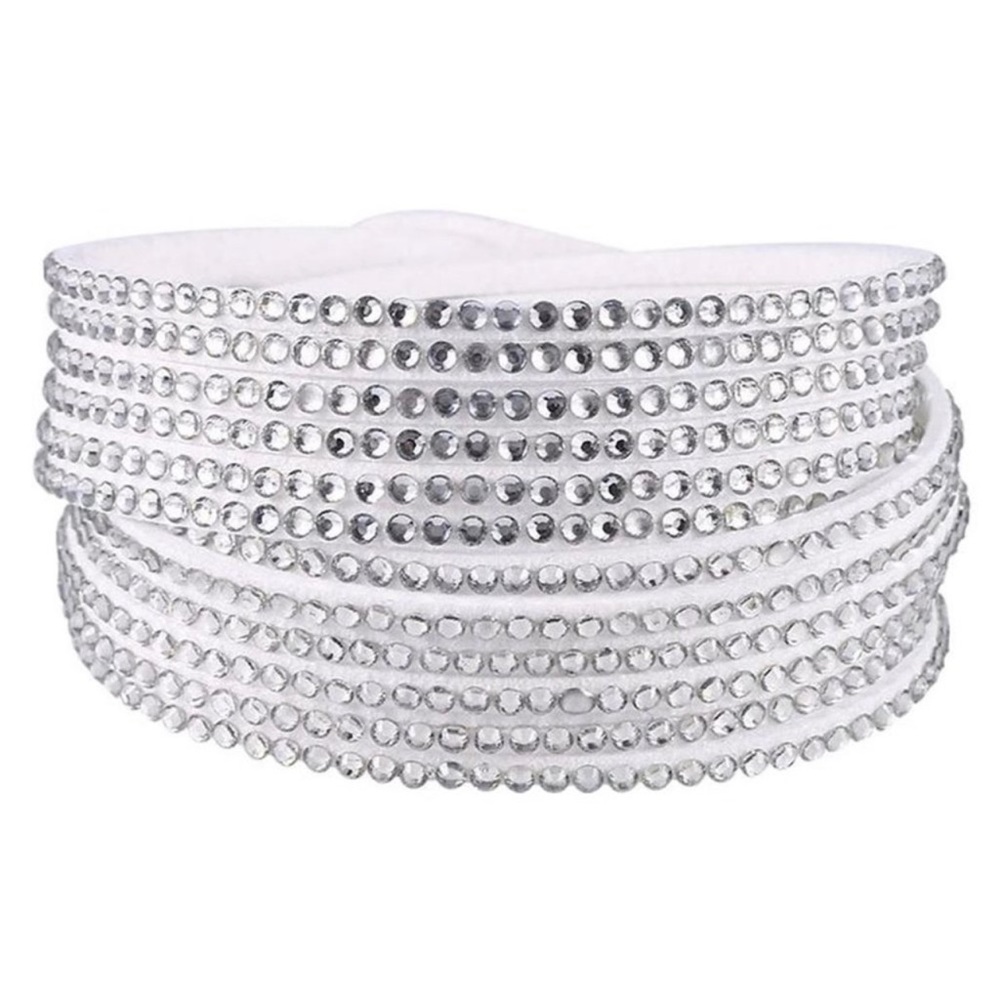 Ivory Wrap Bracelet with Rhinestones